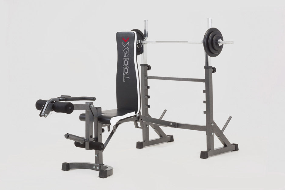 TOORX WBX-90 PANCA PORTA BILANCIERE richiudibile con Leg Extension e Arm Curl